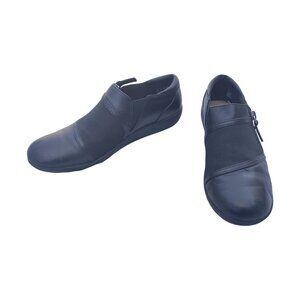 Clarks Collection Medora Gale Loafers Black Women's Size 6 Side Zip Slip On